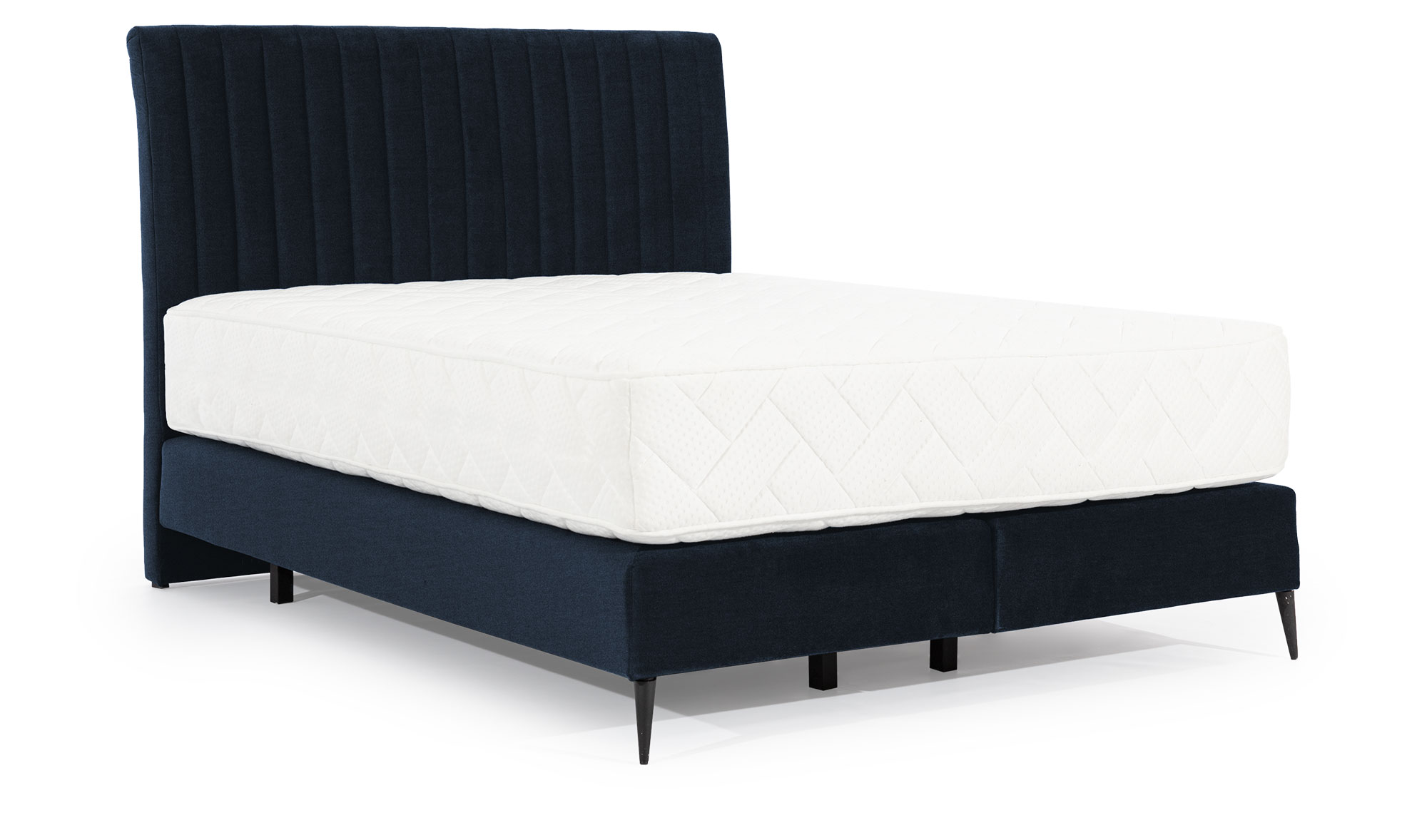 Łóżko kontynentalne 160x200 cm Cartelle granatowe welwet hydrofobowy - zdjęcie 1