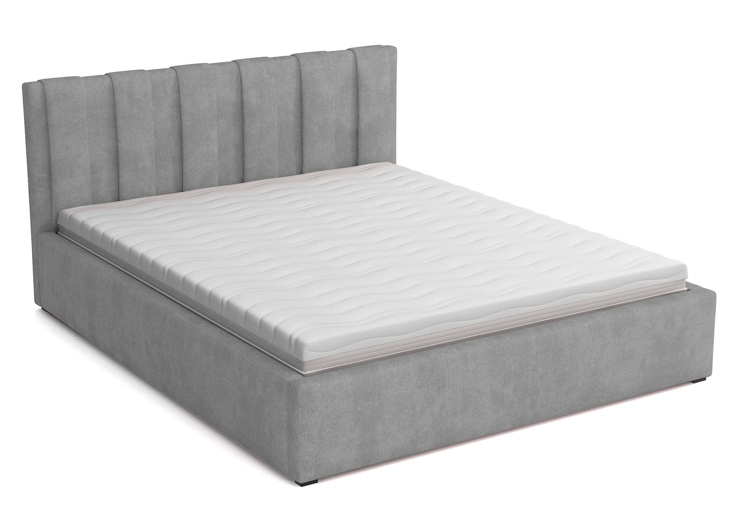 Łóżko tapicerowane 180x200 cm Walence jasnoszare welur hydrofobowy - zdjęcie 1