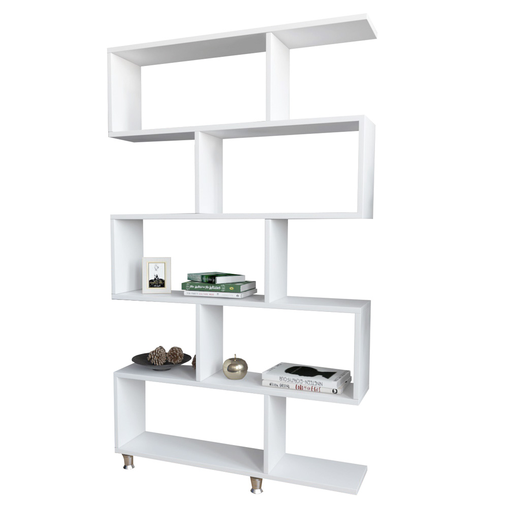 Regał otwarty Mansoor pięciopoziomowy biały - zdjęcie 1