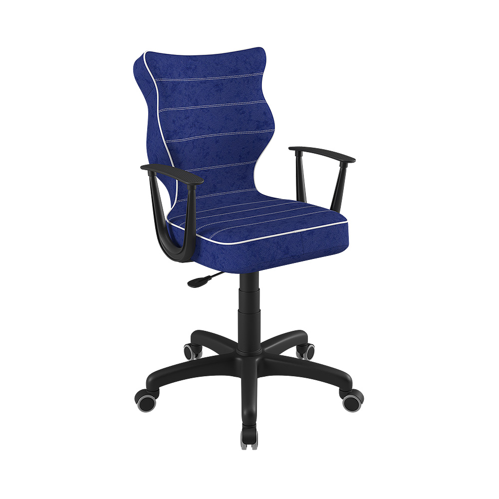Krzesło biurowe młodzieżowe Norm granatowe na czarnej podstawie rozmiar 5 - zdjęcie 1
