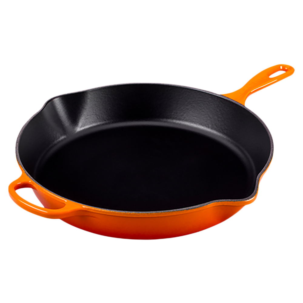 Le Creuset - Patelnia żeliwna Signature 26 cm pomarańczowa - zdjęcie 1