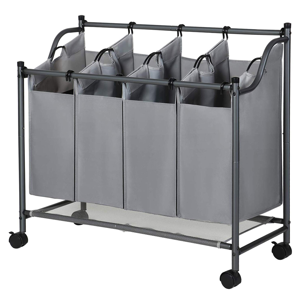 Kosz na pranie Baratins szary cztery przegrody - zdjęcie 1