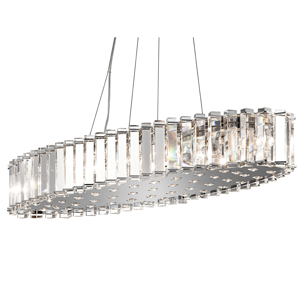 Żyrandol Skier z kryształu owalny 89,4 cm chrom - zdjęcie 1