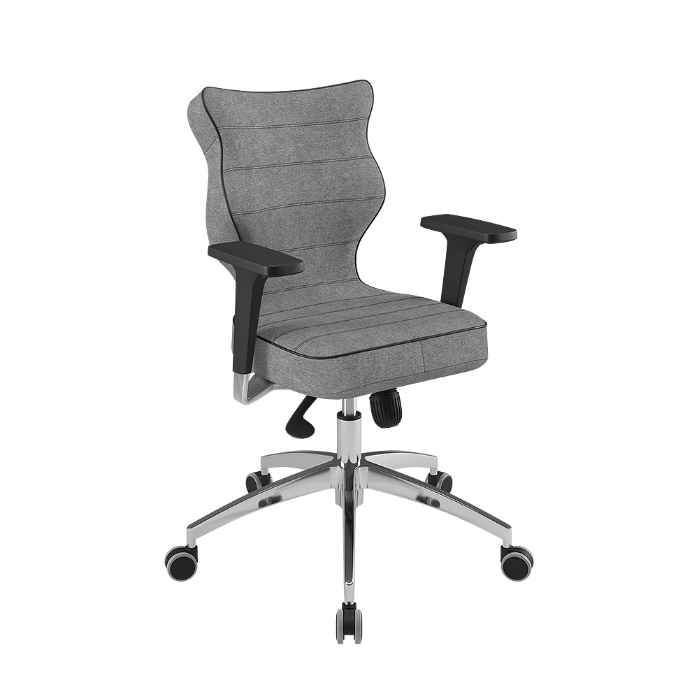 Krzesło biurowe Perto szare na chromowanej podstawie - zdjęcie 1