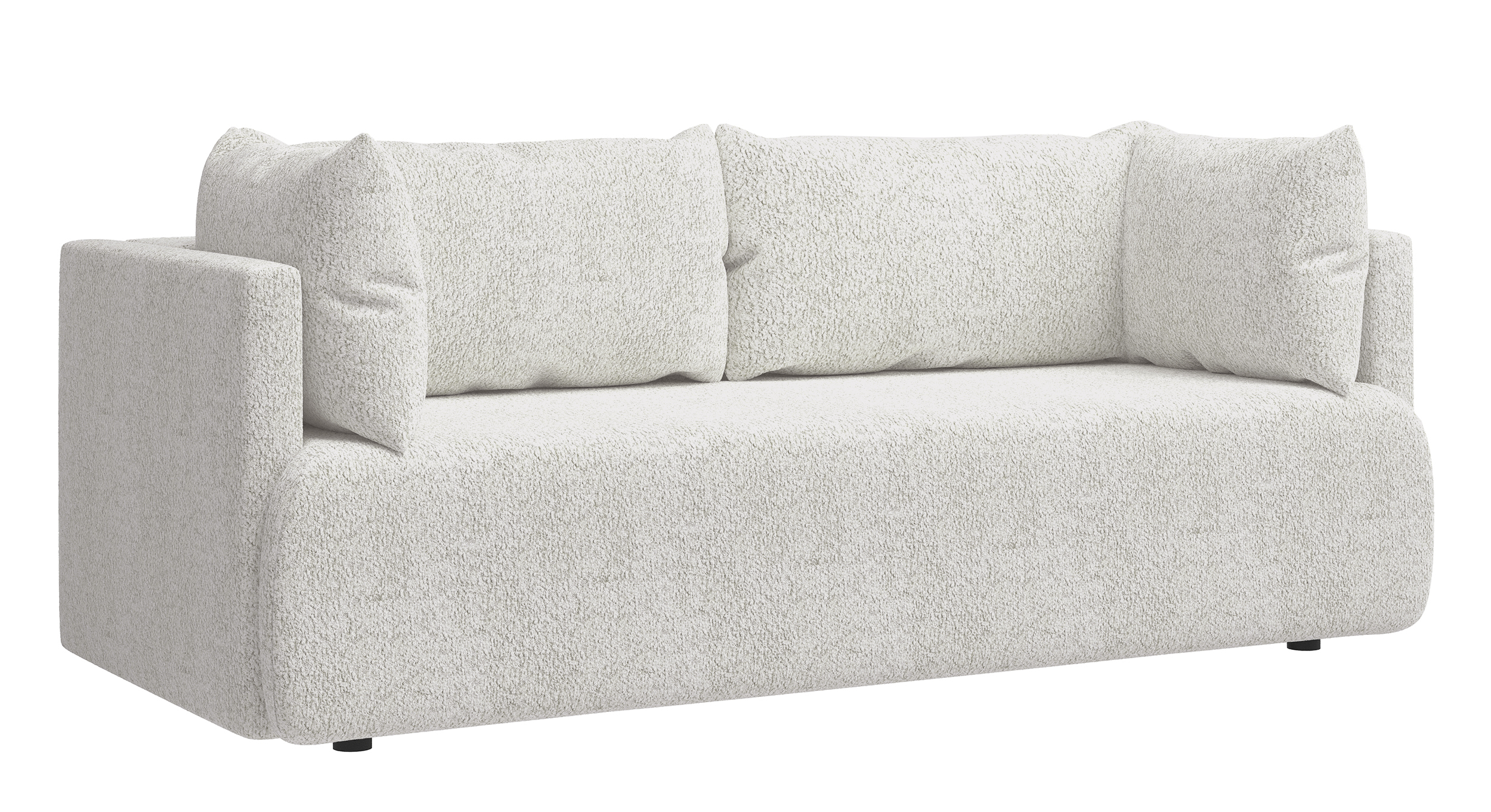 Kanapa rozkładana trzyosobowa Wing z pojemnikiem jasnobeżowa boucle - zdjęcie 1