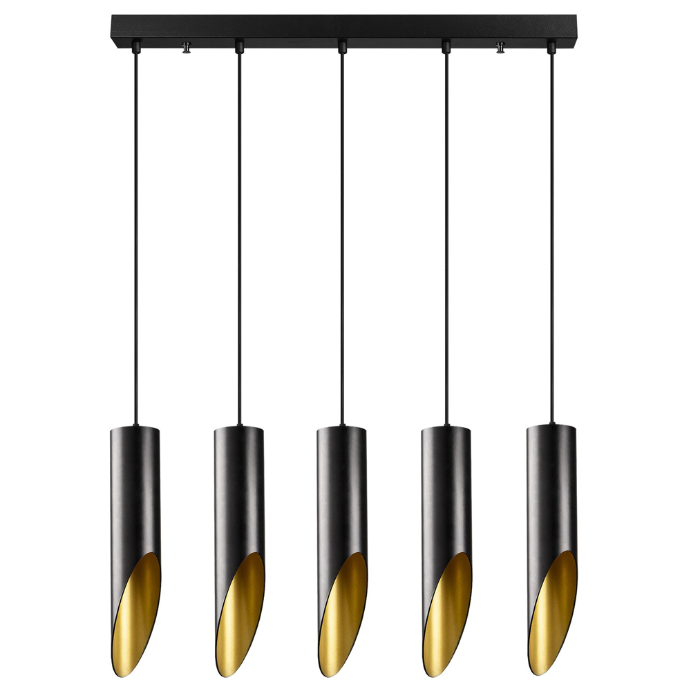Lampa sufitowa Azariah x5 78 cm czarna/złota - zdjęcie 1