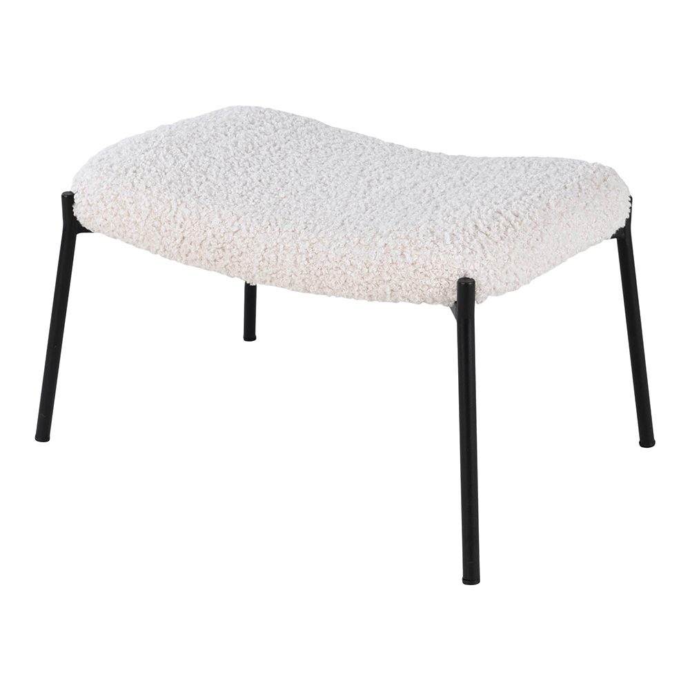 Podnóżek Glaber biała tkanina boucle baranek - zdjęcie 1