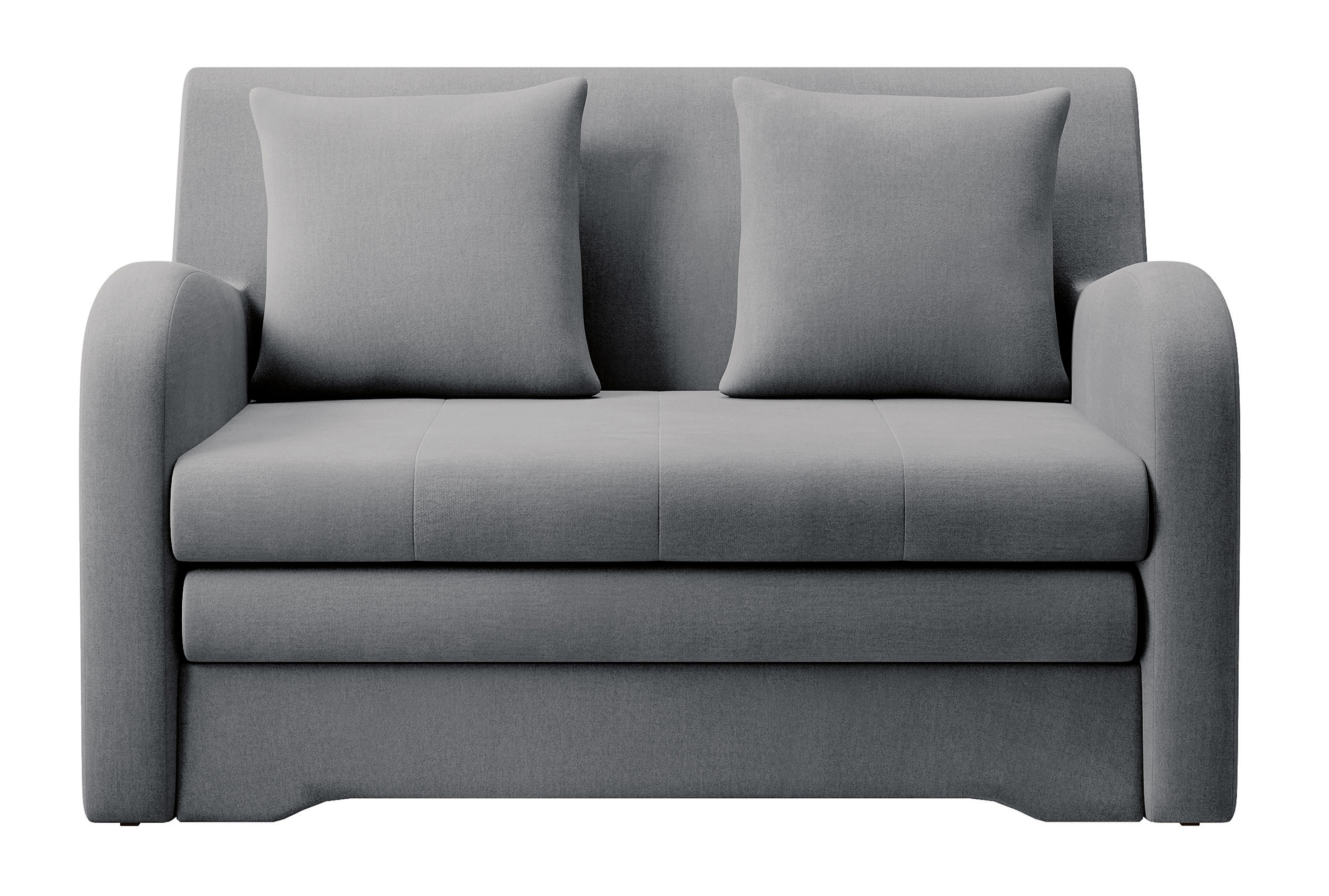 Kanapa rozkładana dwuosobowa Buttoli z pojemnikiem szara w tkaninie hydrofobowej - zdjęcie 1