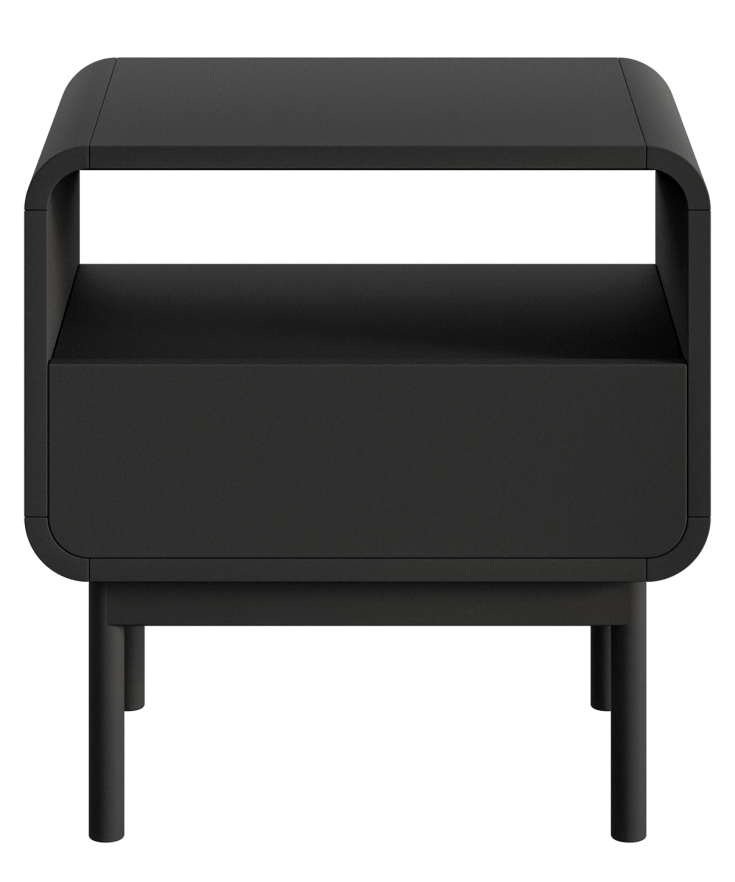 Szafka nocna Oro 54cm z szufladą i wnęką czarna - zdjęcie 1