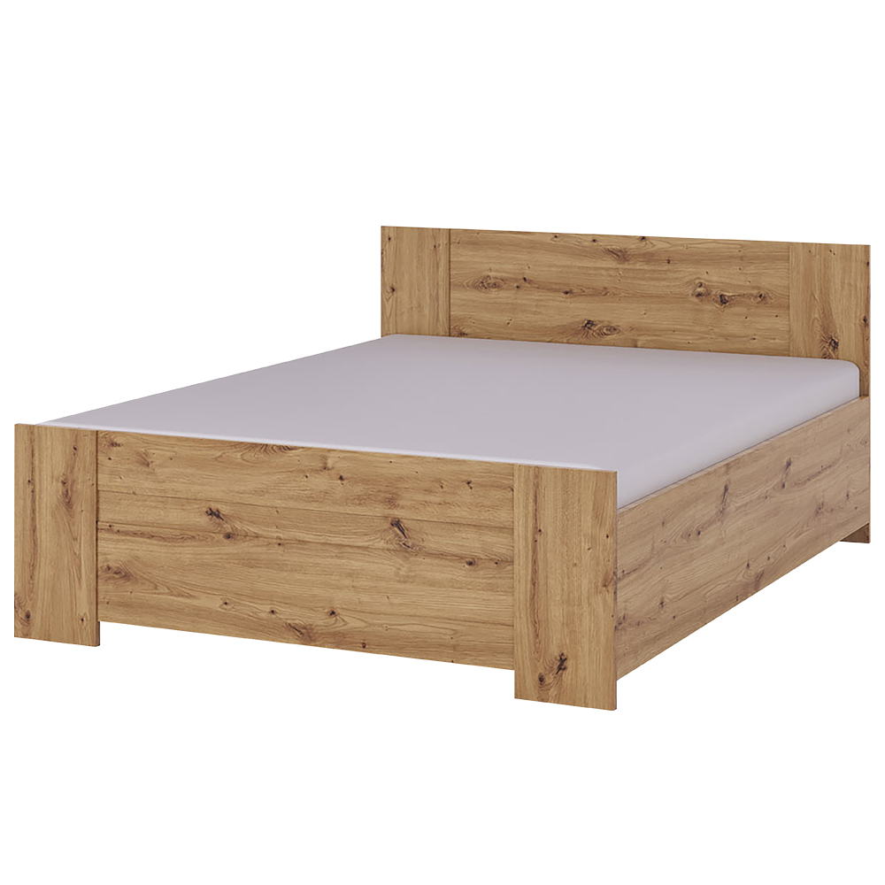 Łóżko Rinker 160x200 cm Dąb artisan z materacem  - zdjęcie 1