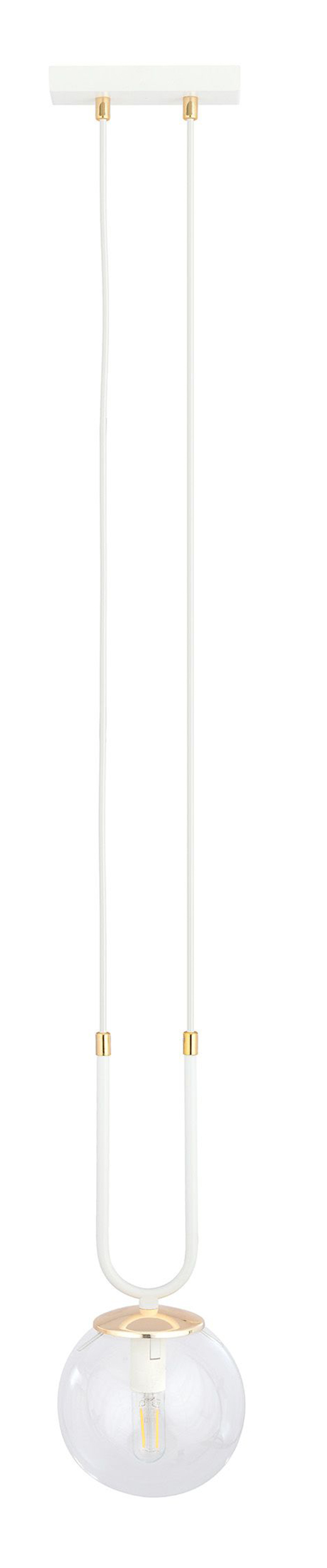 Lampa wisząca Greerlan biało-transparentna x1 - zdjęcie 1