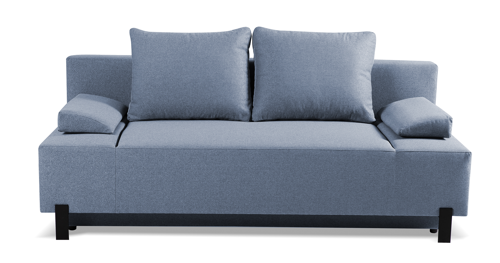 Kanapa rozkładana trzyosobowa Tahtela z pojemnikiem niebieska plecionka - zdjęcie 1