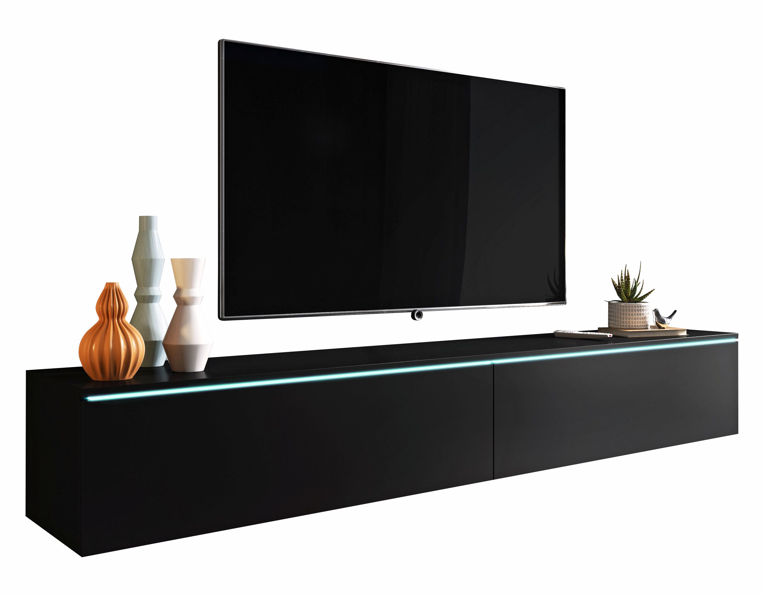 Szafka RTV Kane 180 cm czarny grafit - zdjęcie 1