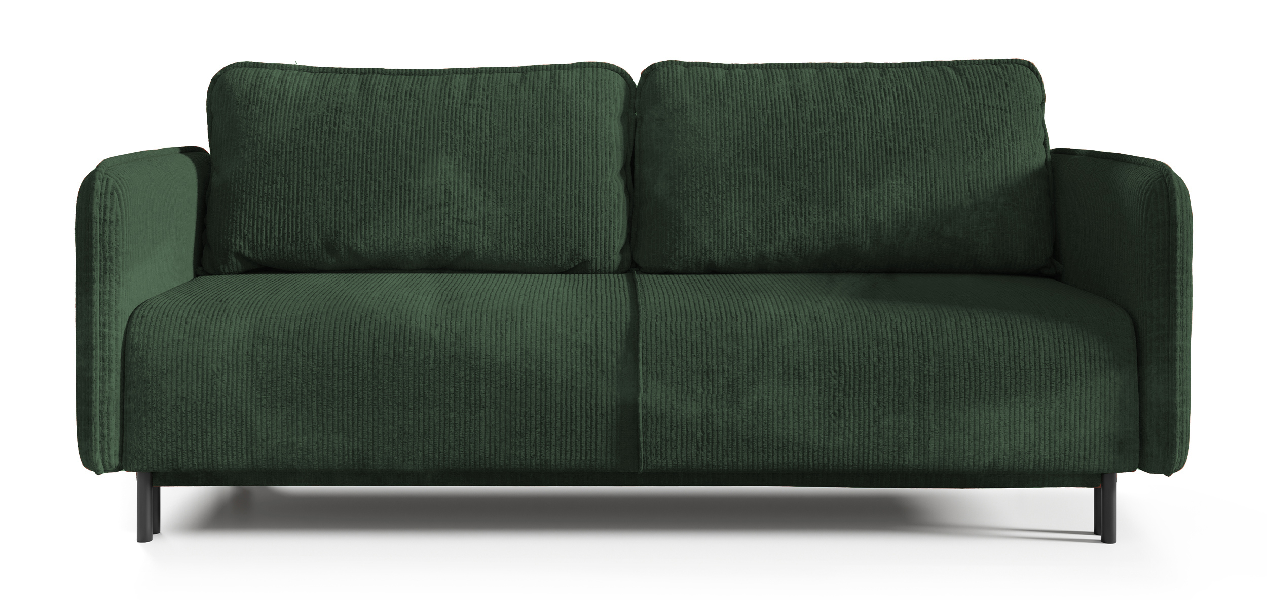 Kanapa rozkładana trzyosobowa Pantalla z pojemnikiem zielona sztruks - zdjęcie 1