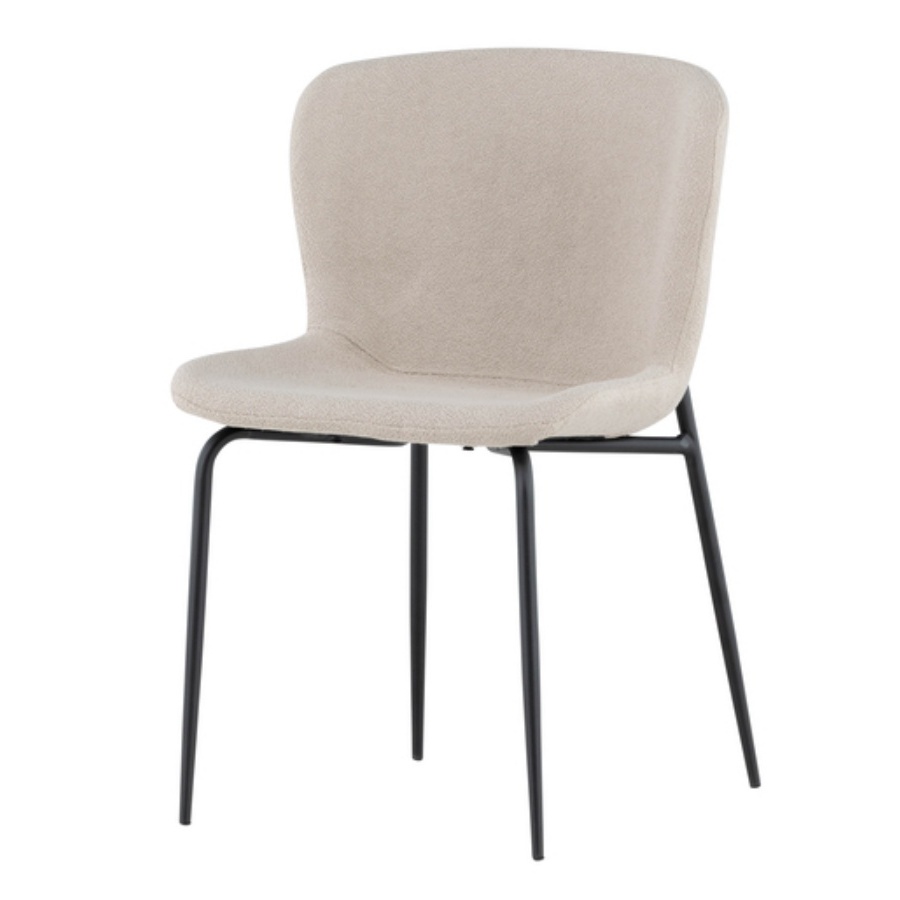 Krzesła tapicerowane Serveys w tkaninie boucle beżowe - zdjęcie 1