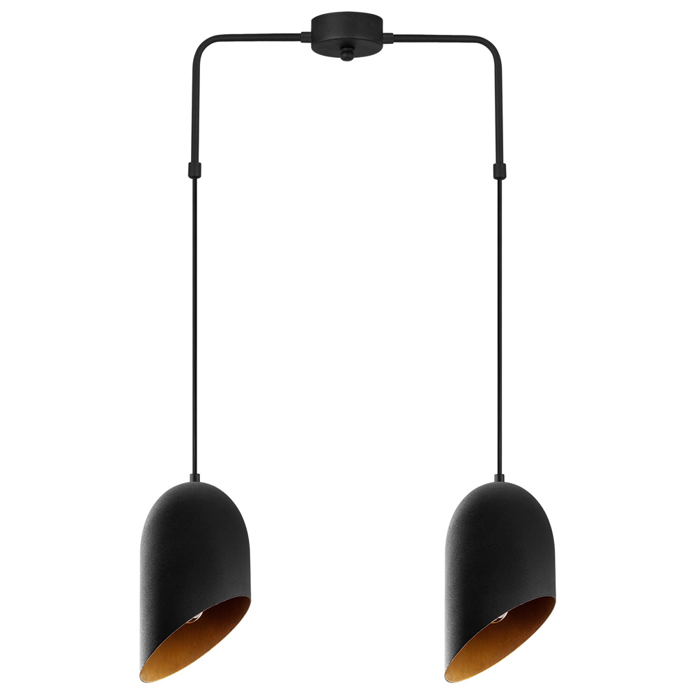 Lampa sufitowa Azariah x2 zakrzywiona średnica 12 cm czarna - zdjęcie 1