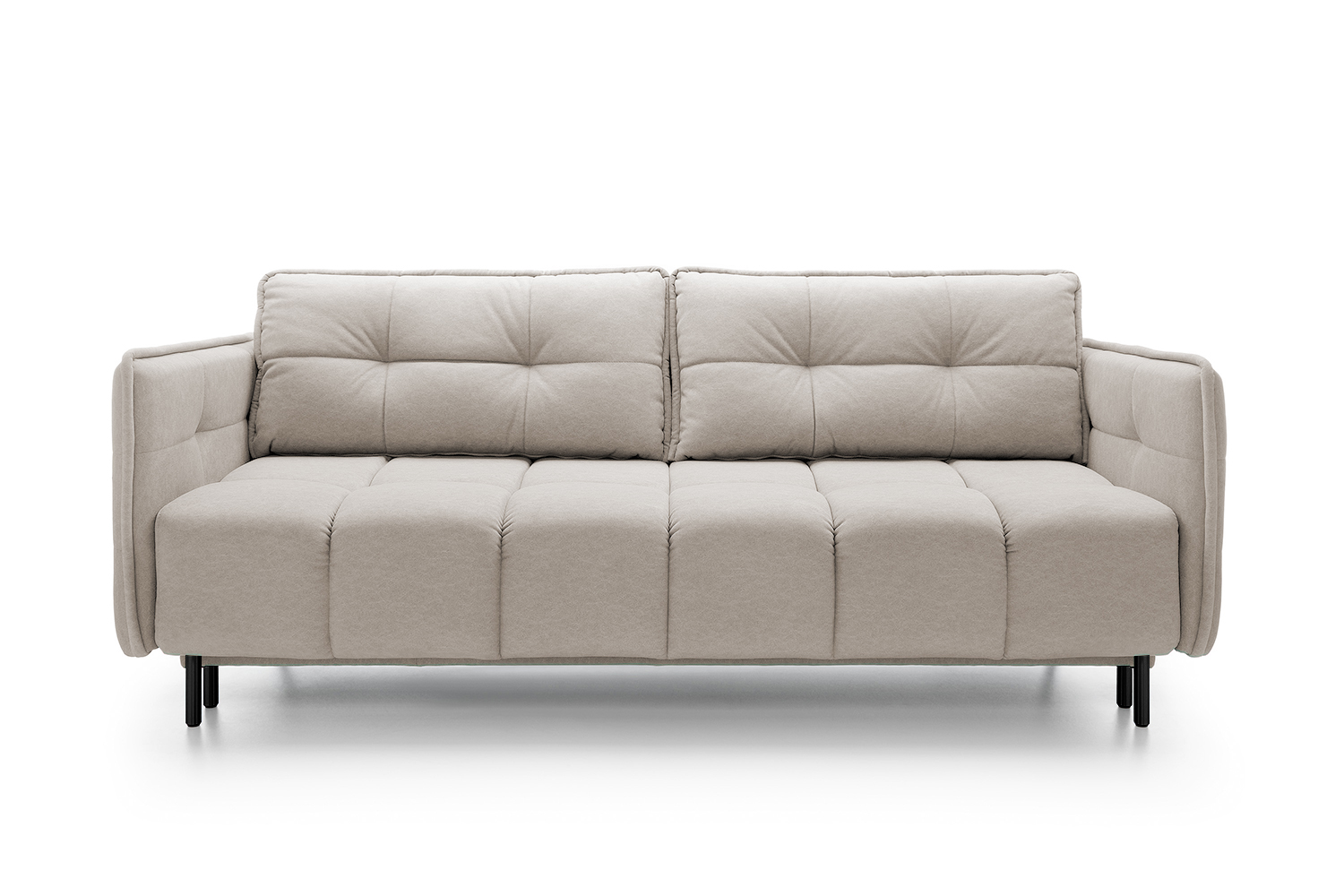 Kanapa rozkładana trzyosobowa Portosello z pojemnikiem jasnoszary velvet łatwoczyszczący - zdjęcie 1