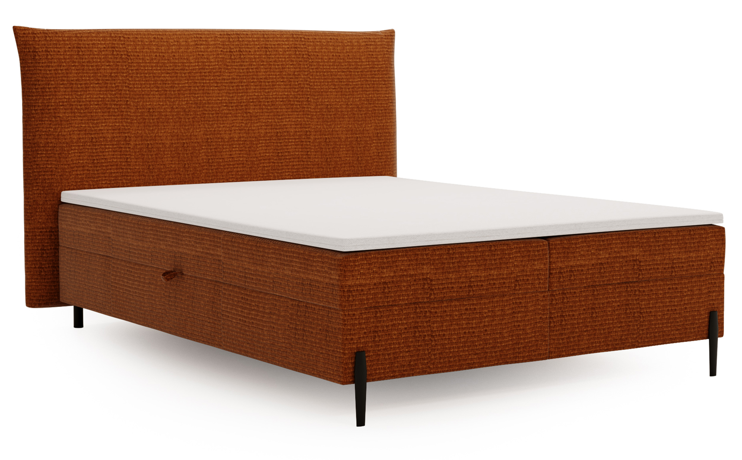 Łóżko kontynentalne 180x200 cm Rennard z topperem i pojemnikami na pościel miedziane szenil - zdjęcie 1