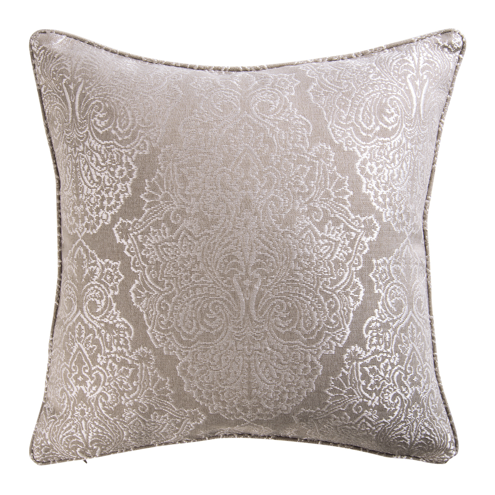 Poduszka dekoracyjna Ertore 45x45 cm szara z wzorem - zdjęcie 1