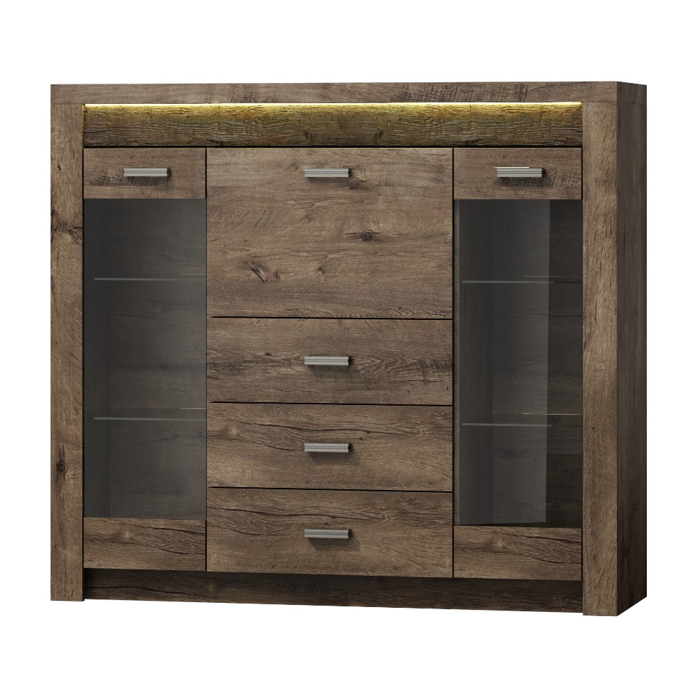 Witryna dwudrzwiowa Inaren z czterema szufladami - zdjęcie 1