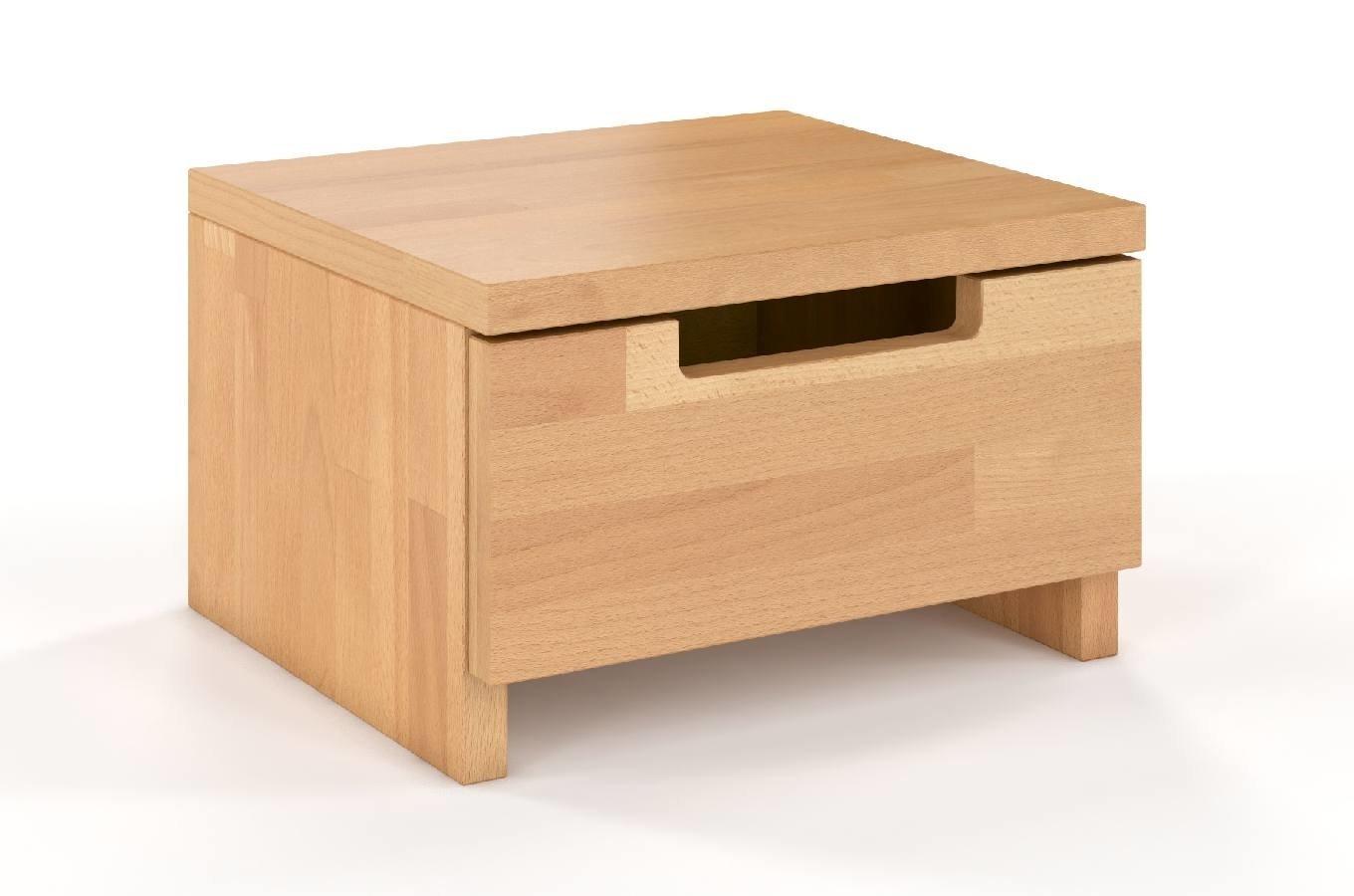 Szafka nocna Noava z drewna bukowego niska Naturalny - zdjęcie 1