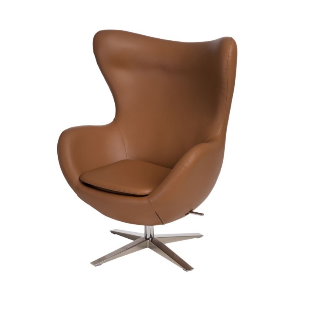 Fotel Jajo ekoskóra jasnobrązowa