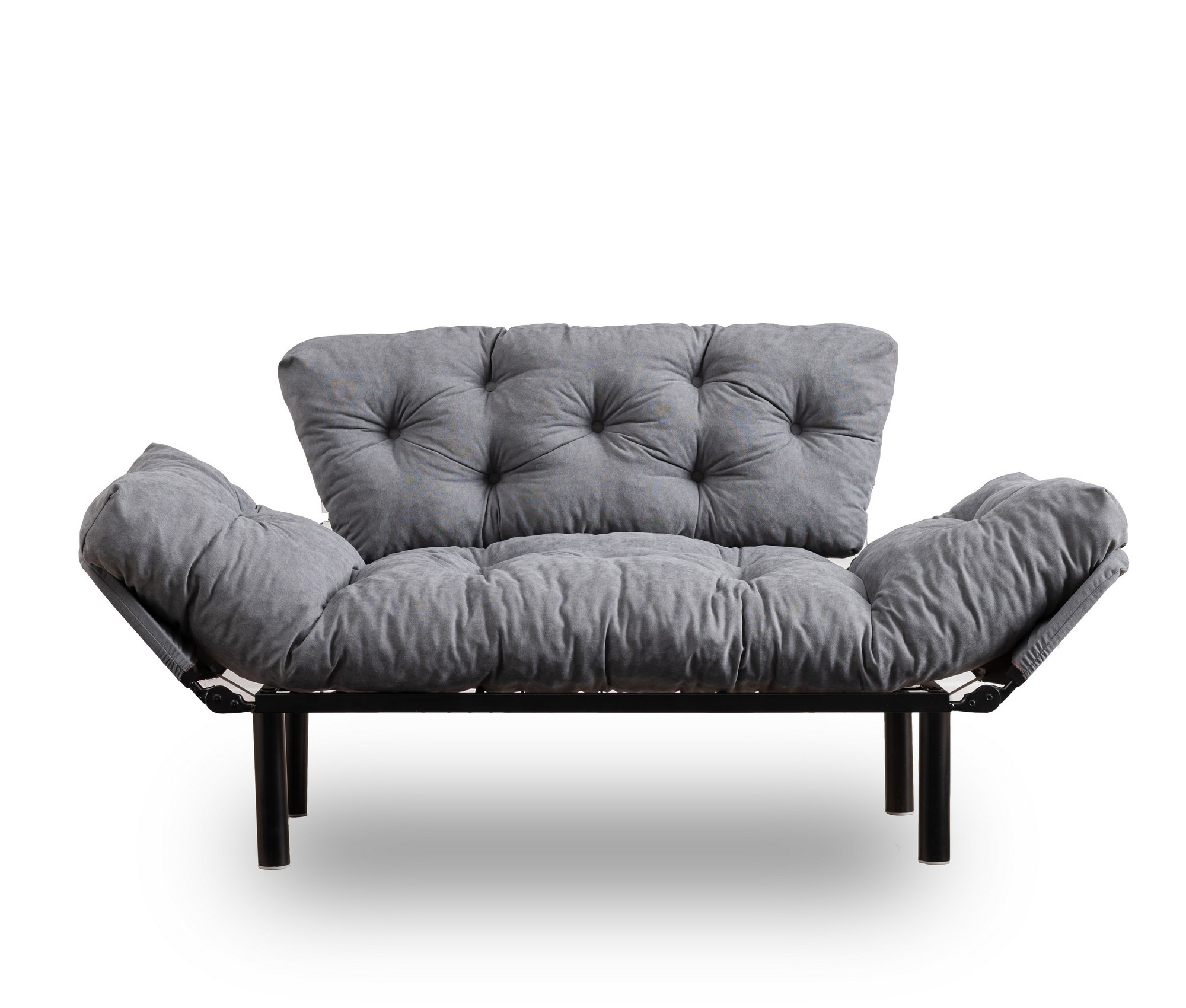 Kanapa dwuosobowa Anksum pikowana szara - zdjęcie 1