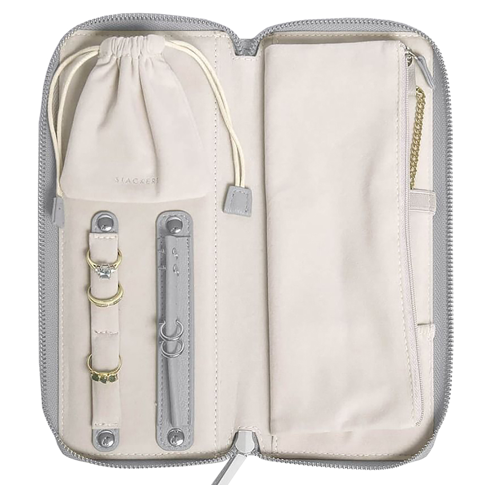 Organizer na biżuterię Pebble Jewellery Roll jasnoszary - zdjęcie 1