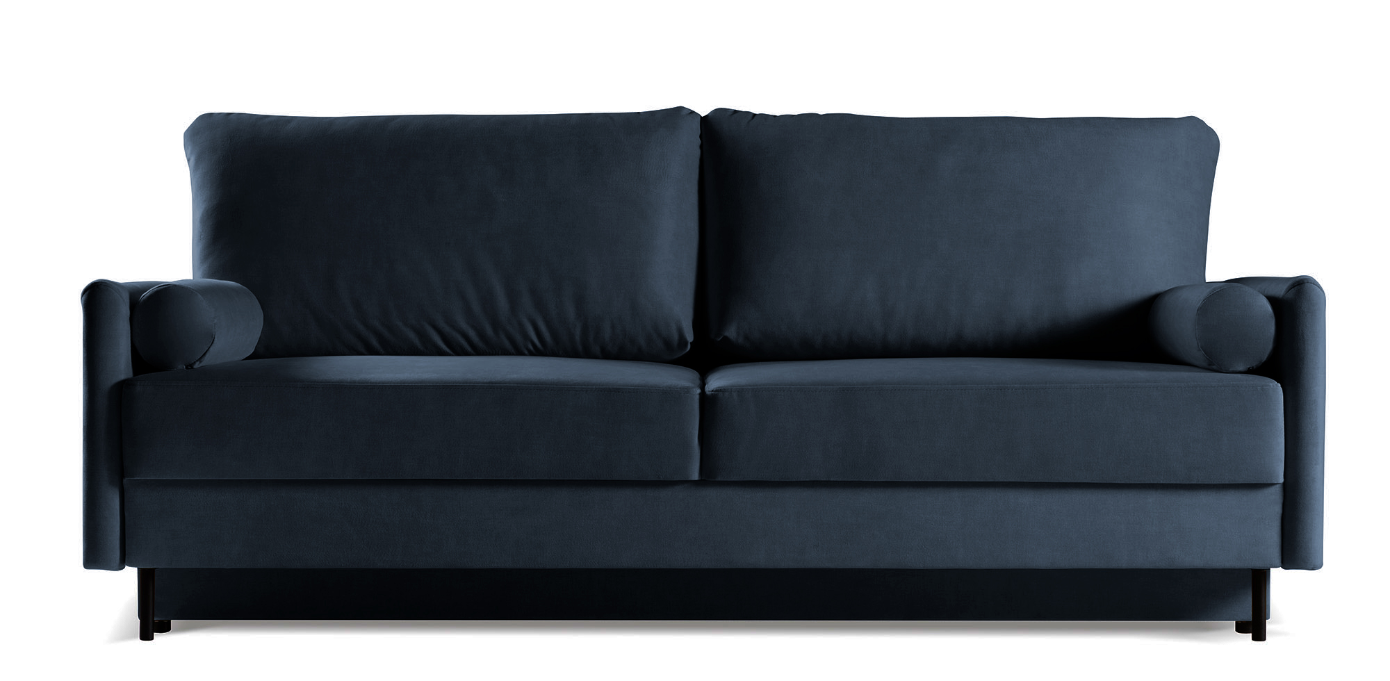 Kanapa rozkładana trzyosobowa Tomonde z pojemnikiem granatowa welur łatwoczyszczący - zdjęcie 1