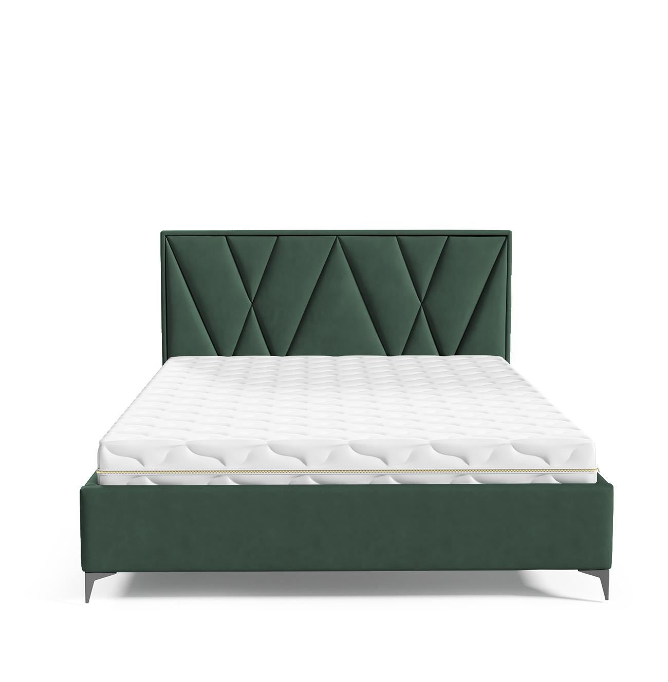 Łóżko tapicerowane 160x200 cm Sermide z pojemnikiem szmaragdowe welur łatwoczyszczący - zdjęcie 1