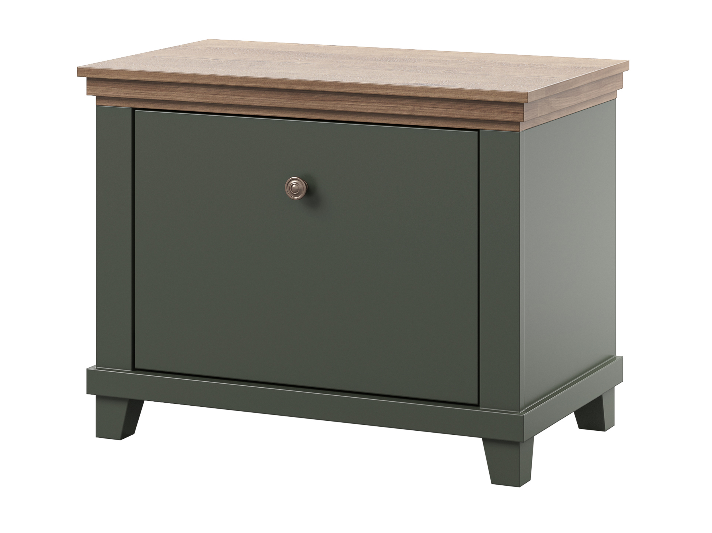 Szafka na buty Euglia niska zielona/dąb Lefkas - zdjęcie 1