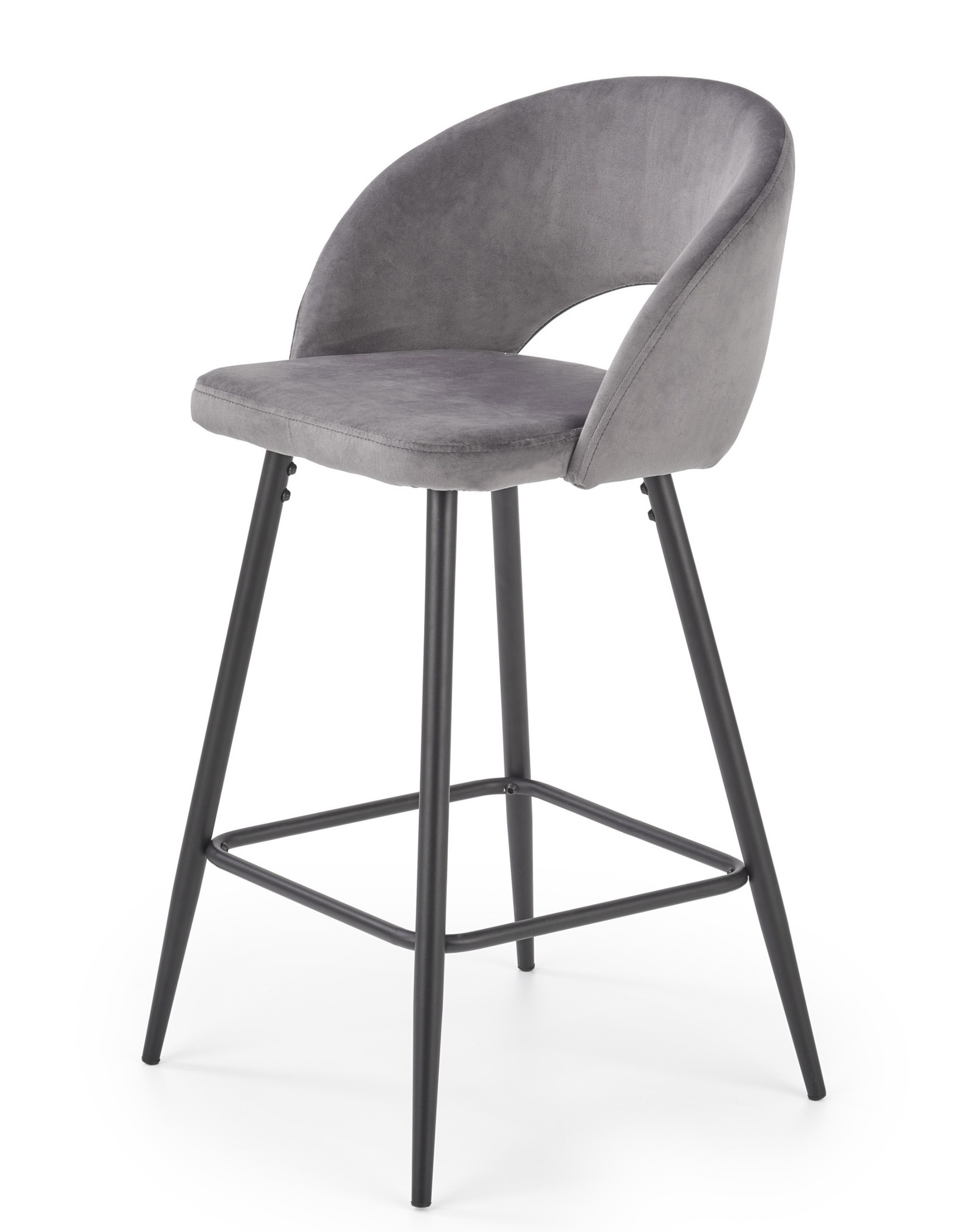 Hoker tapicerowany Fluosom popielaty  - zdjęcie 1