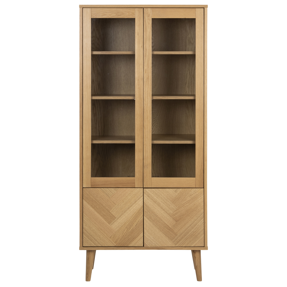 Witryna dwudrzwiowa Lopezer z dziesięcioma półkami w jodełkę - zdjęcie 1