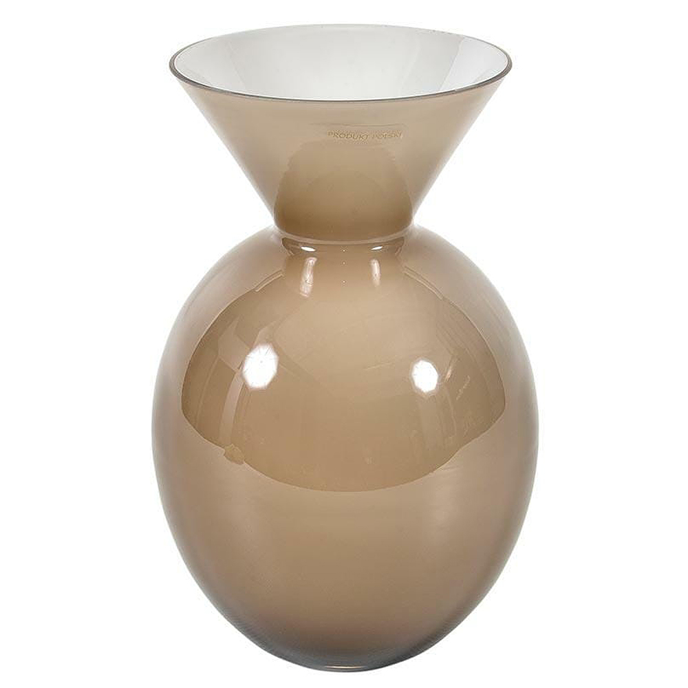 Wazon szklany Primten beżowy wysokość 30 cm - zdjęcie 1