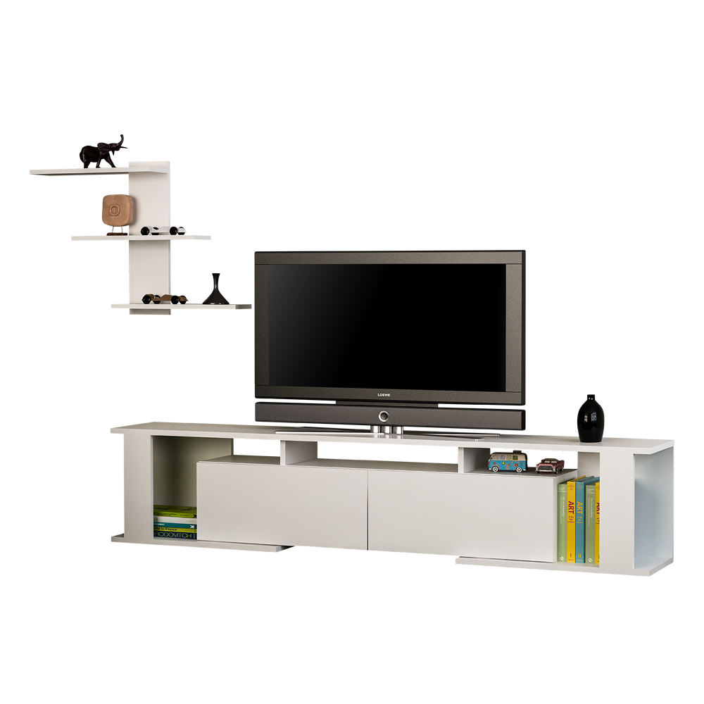 Szafka RTV Monetti biała z półką - zdjęcie 1