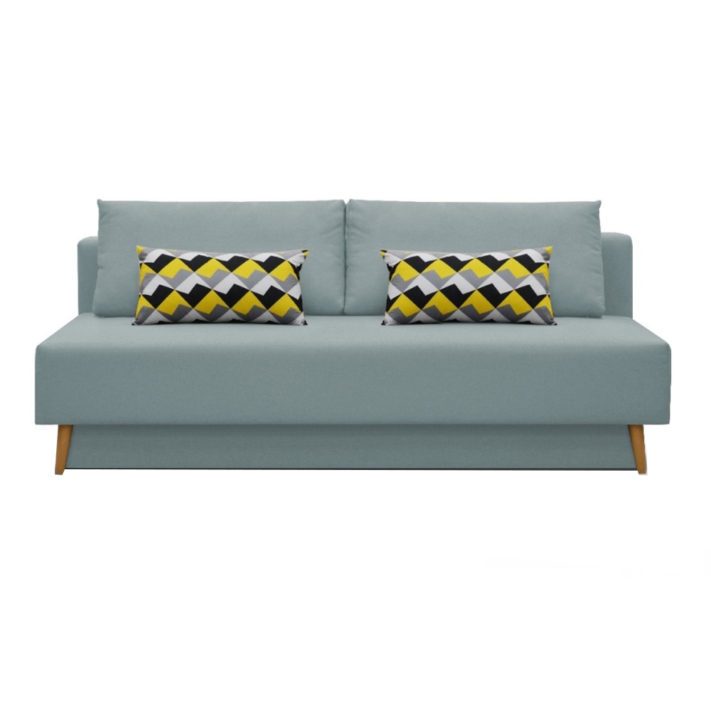 Kanapa rozkładana trzyosobowa Fornelli miętowa plecionka - zdjęcie 1