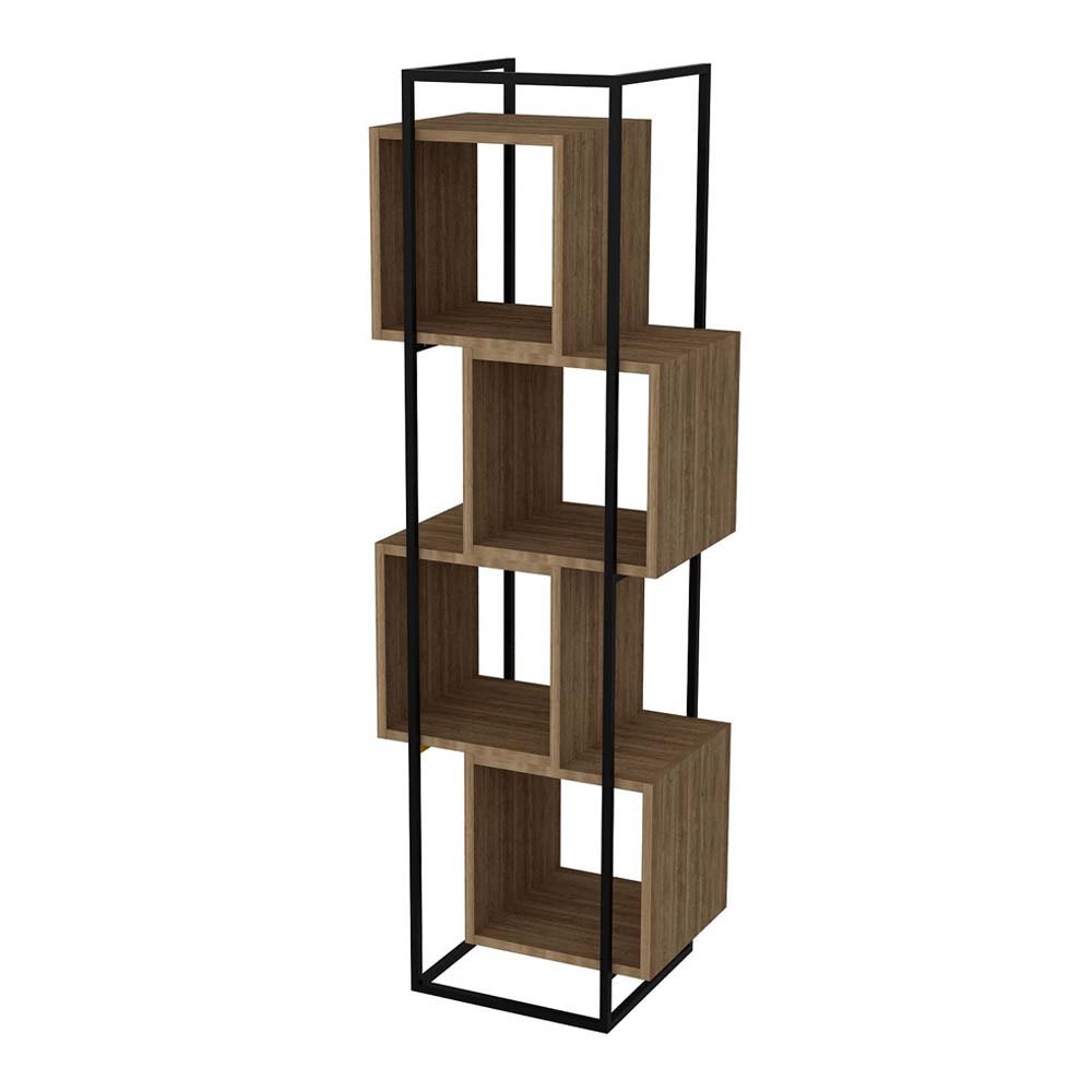 Regał na książki Parda czteropoziomowy orzech - zdjęcie 1