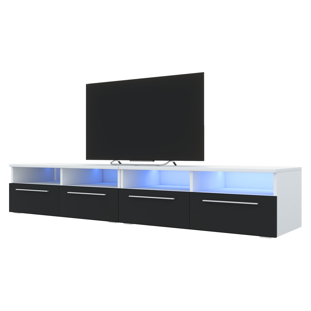 Szafka RTV Phiris Double Biały mat / Czarny połysk - zdjęcie 16