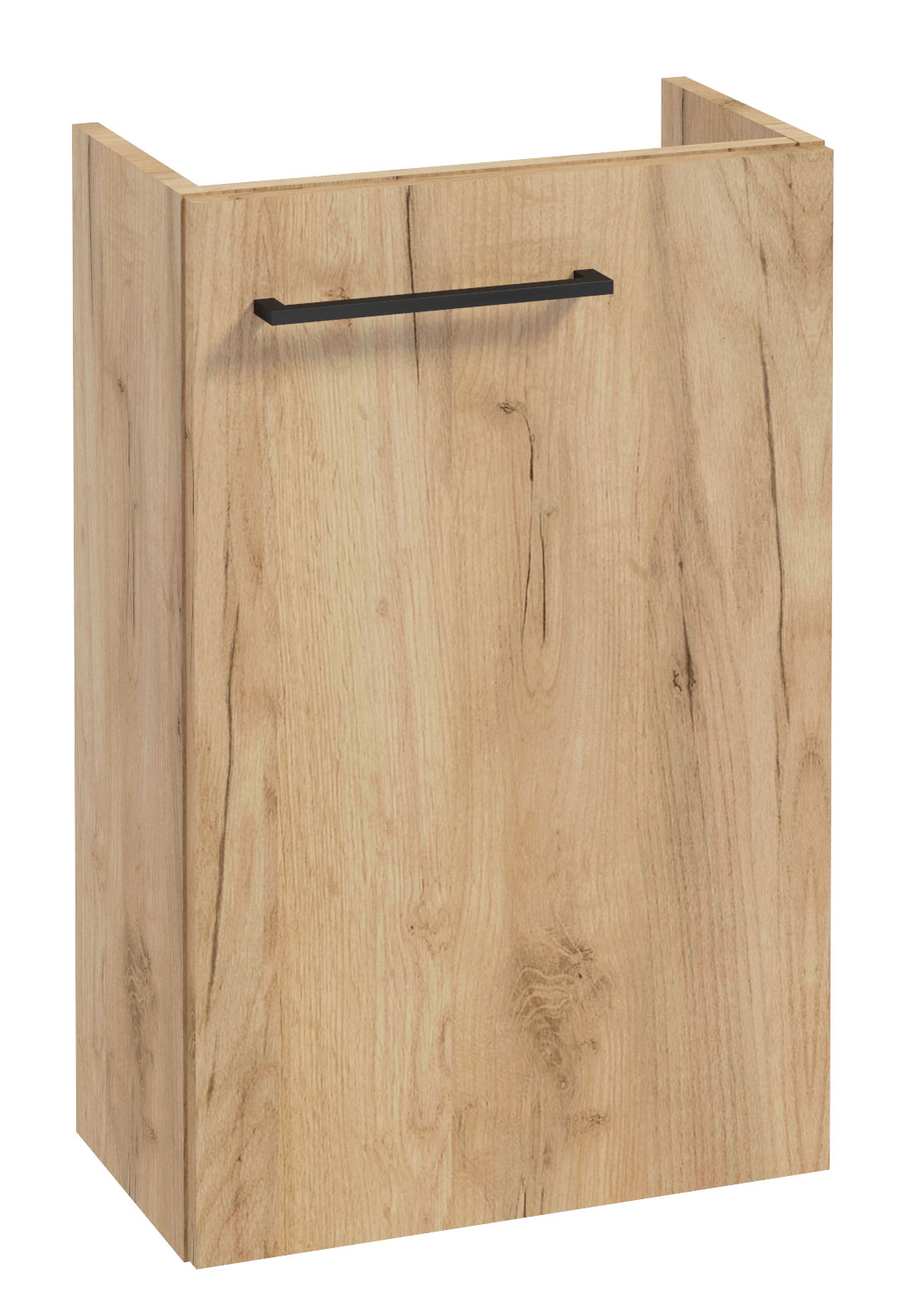 Szafka pod umywalkę Modullac 39 cm dąb złoty z czarnym uchwytem - zdjęcie 1