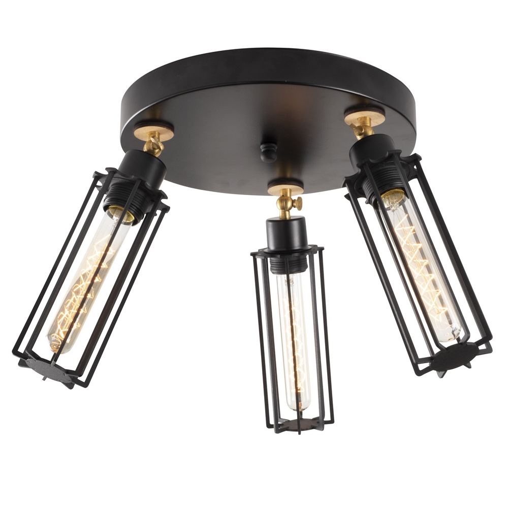 Lampa sufitowa Naomet x3 na okrągłej podsufitce czarna - zdjęcie 1