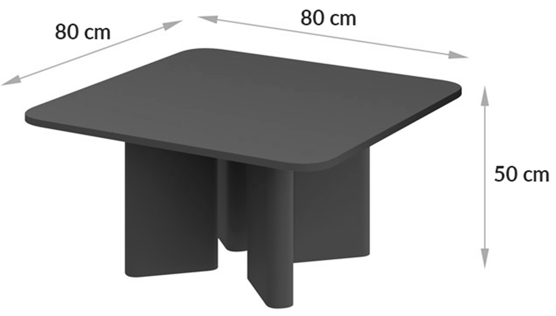 Stolik kawowy Rallity 80x80 cm niebieski mat