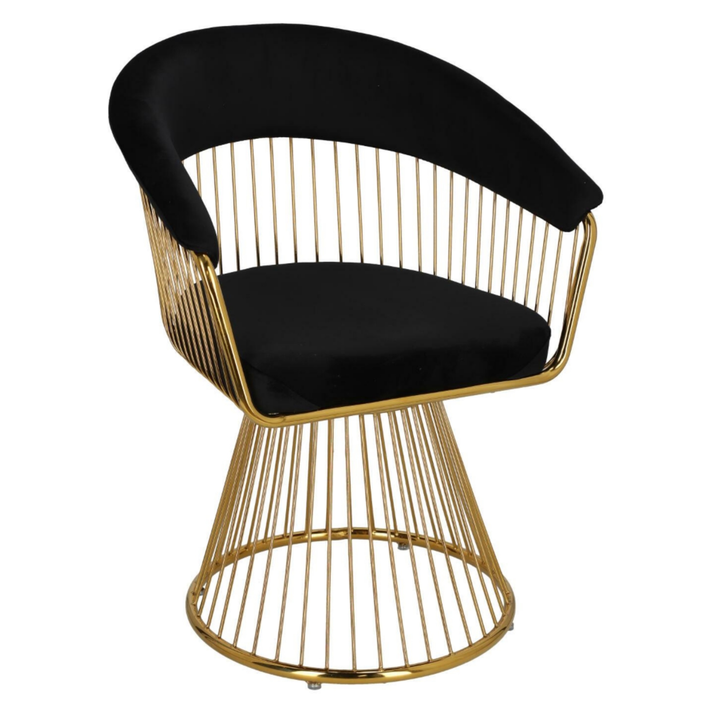 Krzesło tapicerowane Pervally czarny velvet/ złota podstawa - zdjęcie 1