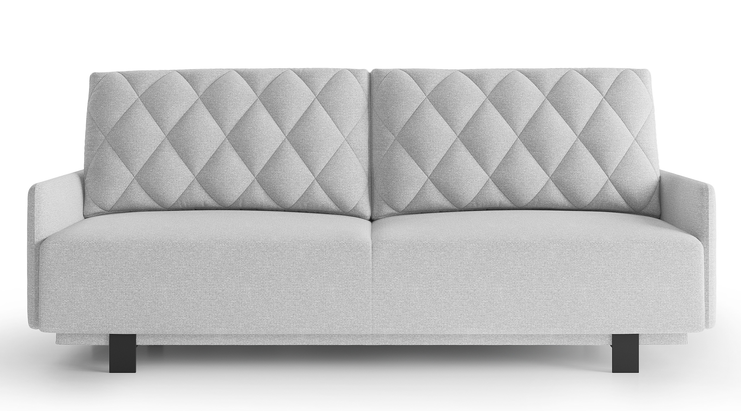 Kanapa rozkładana trzyosobowa Tagore z pojemnikiem srebrna plecionka hydrofobowa - zdjęcie 1