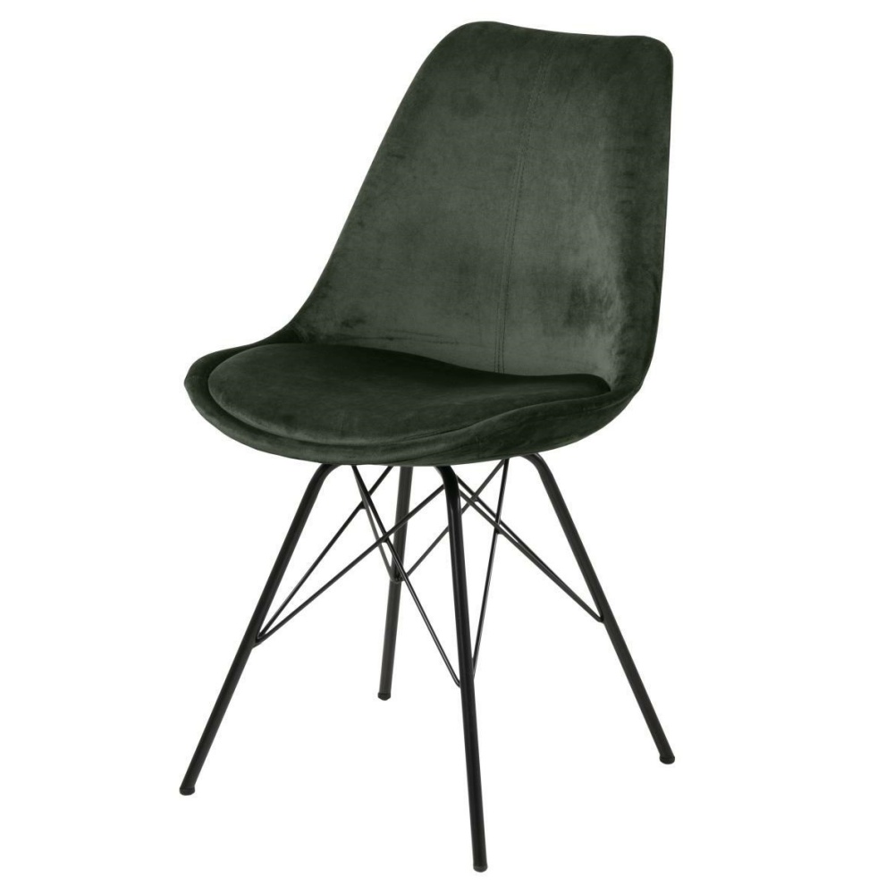 Krzesło tapicerowane Eris tapicerowane zielone