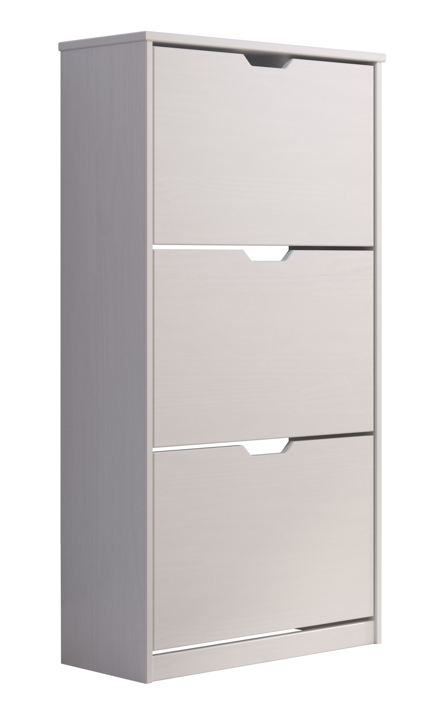 Szafka na buty Healles 114 cm z trzema półkami biały lakier - zdjęcie 1