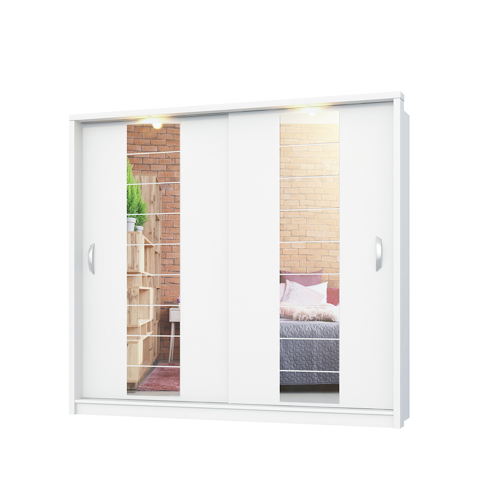 Szafa Arti 220 cm z dwoma lustrami Biały  - zdjęcie 1