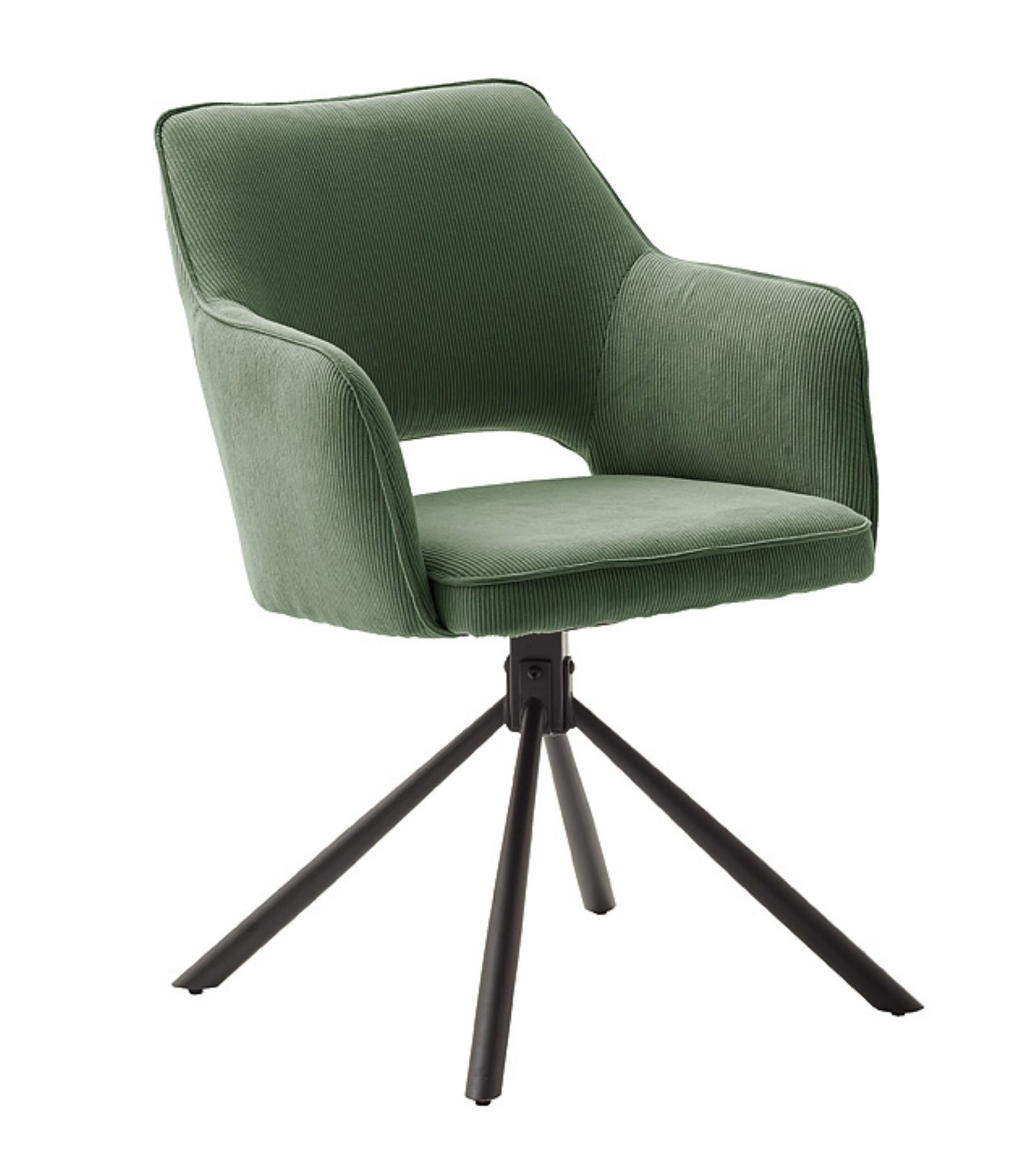 Krzesło tapicerowane Luzon obrotowe zielony sztruks - zdjęcie 1