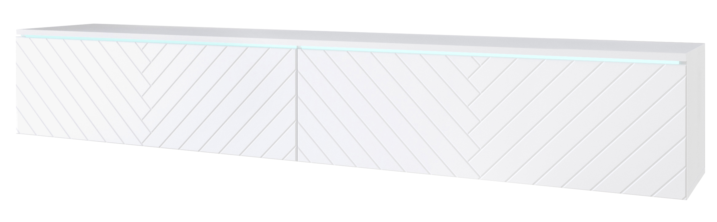 Szafka RTV Kane 180 cm biała jodełka - zdjęcie 1