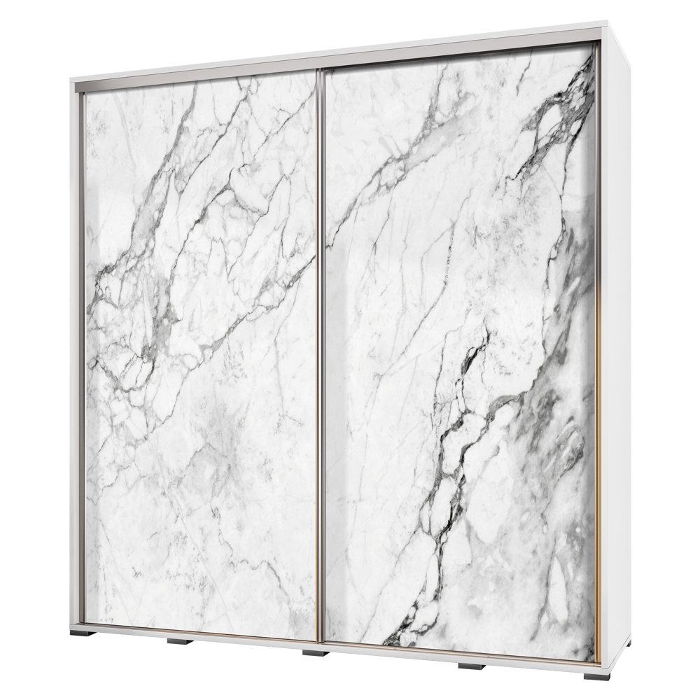 Szafa przesuwna Wenecja 205 cm Biały marmur - zdjęcie 1