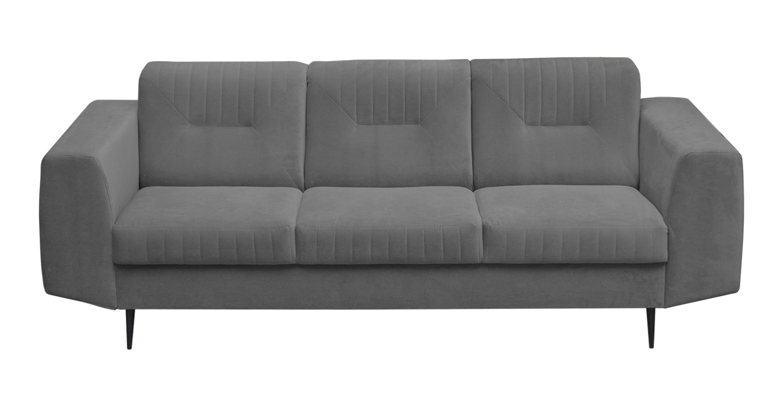 Sofa Carelle szara trzyosobowa welur  - zdjęcie 1